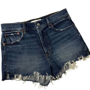 Abercrombie Fitch Womens Sz‎ 28/6 The Mom Short High Rise Dark Wash Frayed Hem